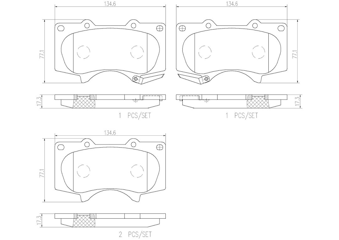 Brembo Brake Pad, Nao, Fmsi Number D976-7877, Ceramic, Set of 4 – P83066N