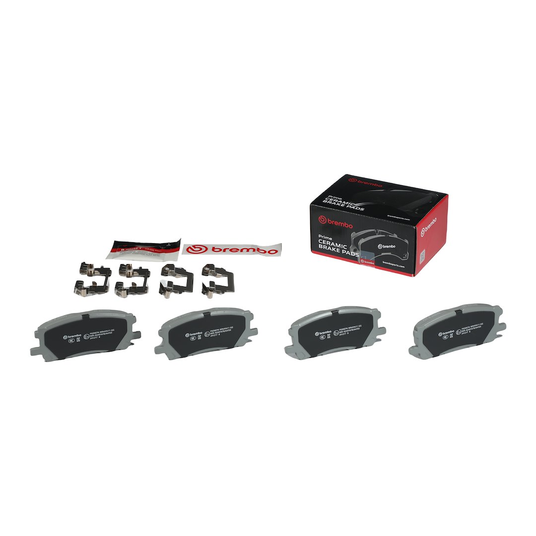 Brembo Brake Pad, Nao, Fmsi Number D1005-7906, Ceramic, Set of 4, With Hardware – P83067N