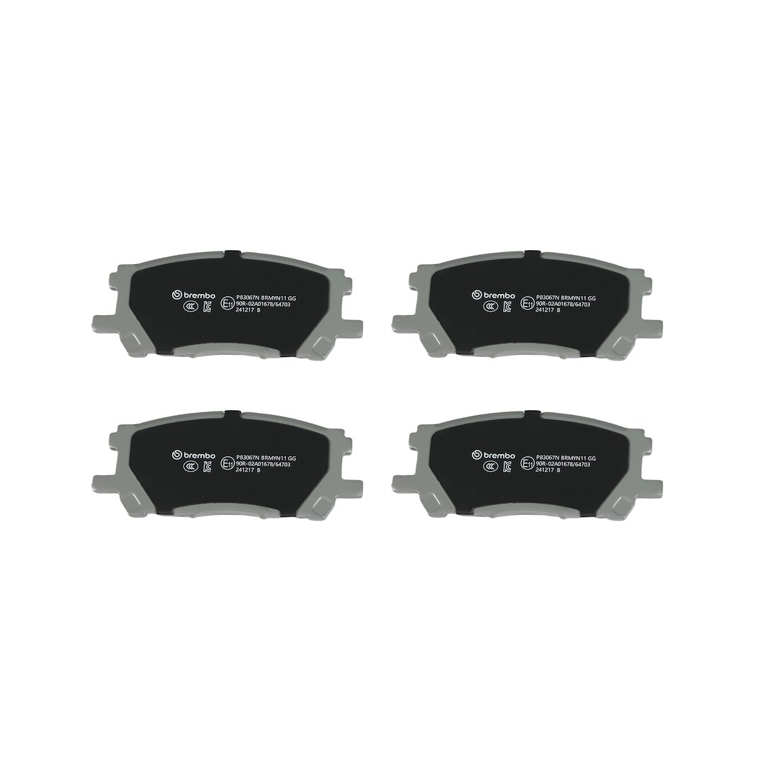 Brembo Brake Pad, Nao, Fmsi Number D1005-7906, Ceramic, Set of 4, With Hardware – P83067N