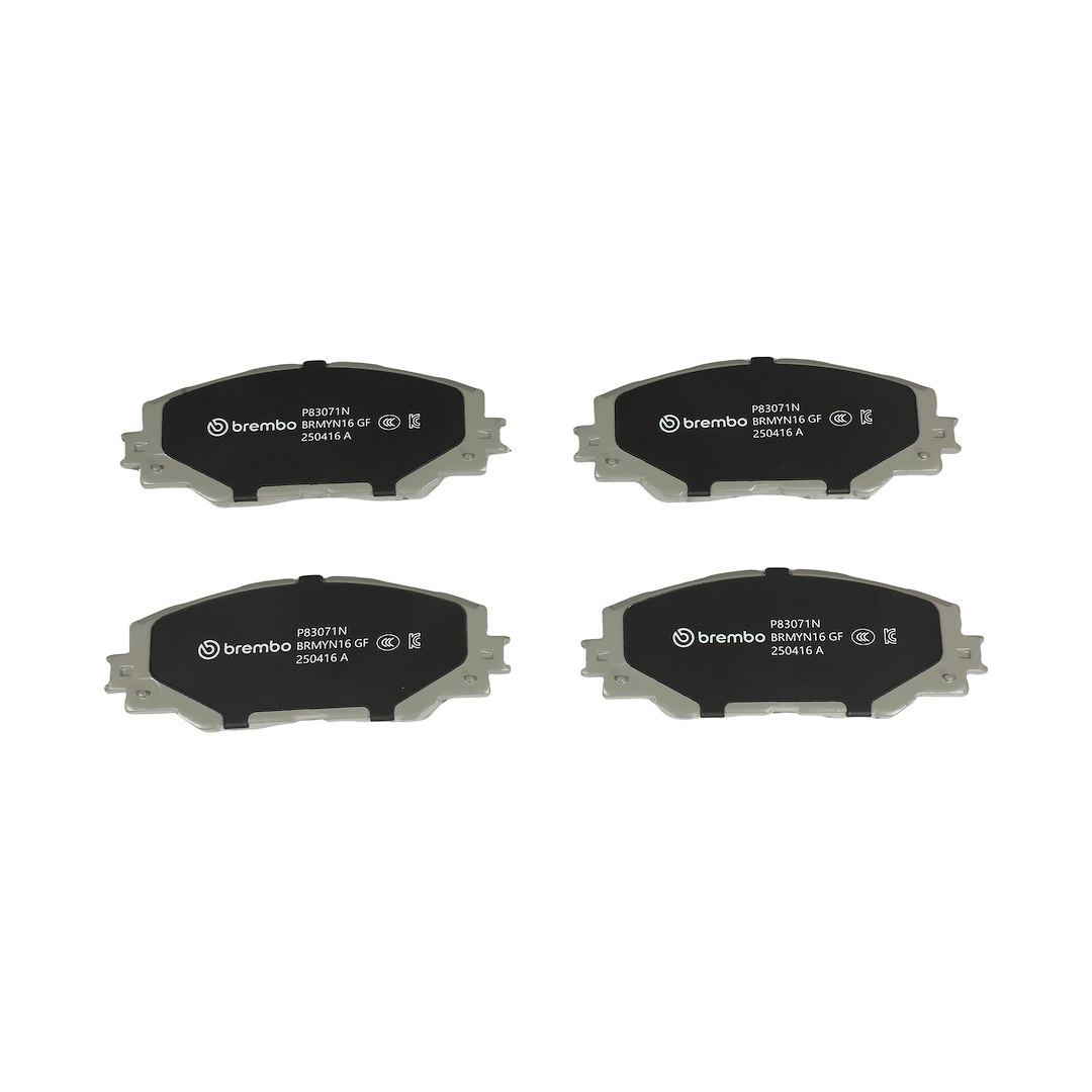 Brembo Brake Pad, Nao, Fmsi Number D1211-8331, Ceramic, Set of 4, With Hardware – P83071N