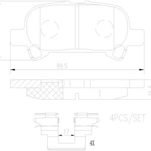 Brembo Brake Pad, Nao, Fmsi Number D828-7701, Ceramic, Set of 4, With Hardware – P83110N