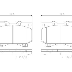 Brembo Brake Pad, Nao, Fmsi Number D812-7687, Ceramic, Set of 4 – P83118N