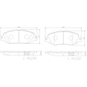 Brembo Brake Pad, Nao, Fmsi Number D2176-9421, Ceramic, Set of 4 – P83175N