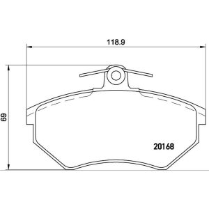 Brembo Brake Pad, Fmsi Number D684-7571, Low-Metallic, Set of 4, With Hardware – P85011