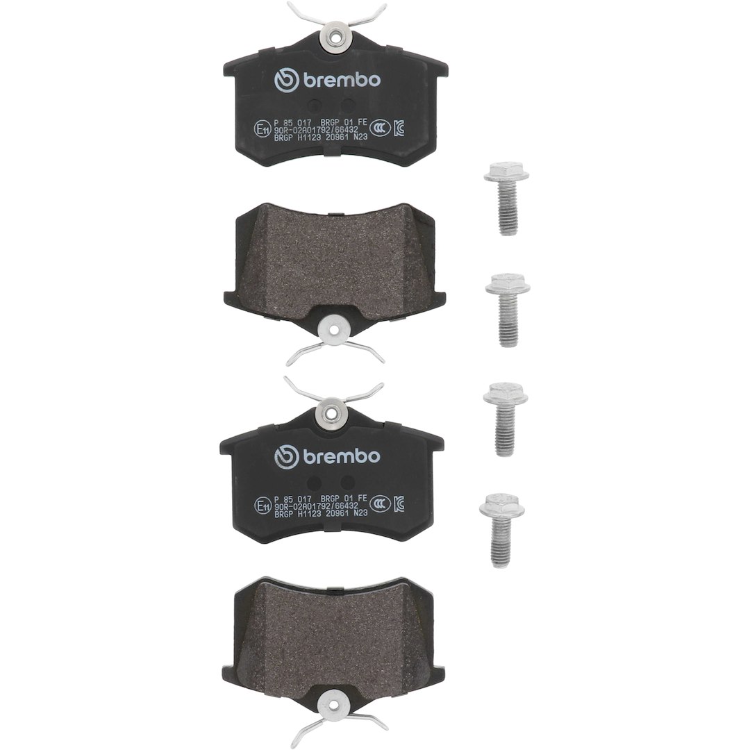 Brembo Brake Pad, Fmsi Number D1112-8216, Low-Metallic, Set of 4, With Hardware – P85017