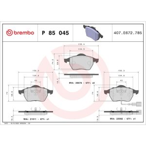 Brembo Brake Pad, Fmsi Number D687-7710, Low-Metallic, Set of 4 – P85045