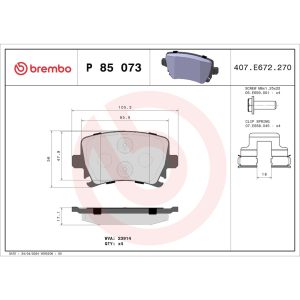 Brembo Brake Pad, Fmsi Number D1108-8213, Low-Metallic, Set of 4, With Hardware – P85073