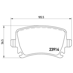 Brembo Brake Pad, Xtra Line, Fmsi Number D1108-8213, Low-Metallic, Set of 4, With Mounting Hardware – P85073X
