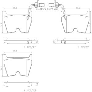 Brembo Brake Pad, Nao, Fmsi Number D1029-7934, Ceramic, Set of 4 – P85078N