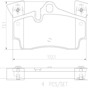 Brembo Brake Pad, Nao, Fmsi Number D978-7908, Ceramic, Set of 4 – P85088N