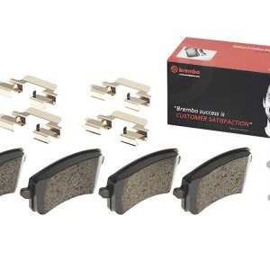Brembo Brake Pad, Fmsi Number D1386-8494, Low-Metallic, Set of 4, With Hardware/ Brake Caliper Screws – P85100