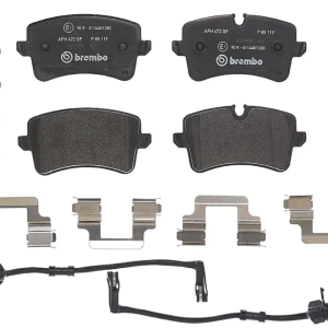 Brembo Brake Pad, Prime Line, Fmsi Number D1547-8755, Low-Metallic, Set of 4, With Mounting Hardware and Pad Wear Sensor – P85119