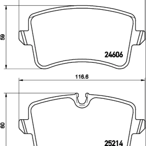 Brembo Brake Pad, Prime Line, Fmsi Number D1547-8755, Low-Metallic, Set of 4, With Mounting Hardware and Pad Wear Sensor – P85119