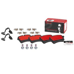 Brembo Brake Pad, Nao, Fmsi Number D1547-8755, Ceramic, Set of 4, With Hardware/ Brake Caliper Screws – P85120N