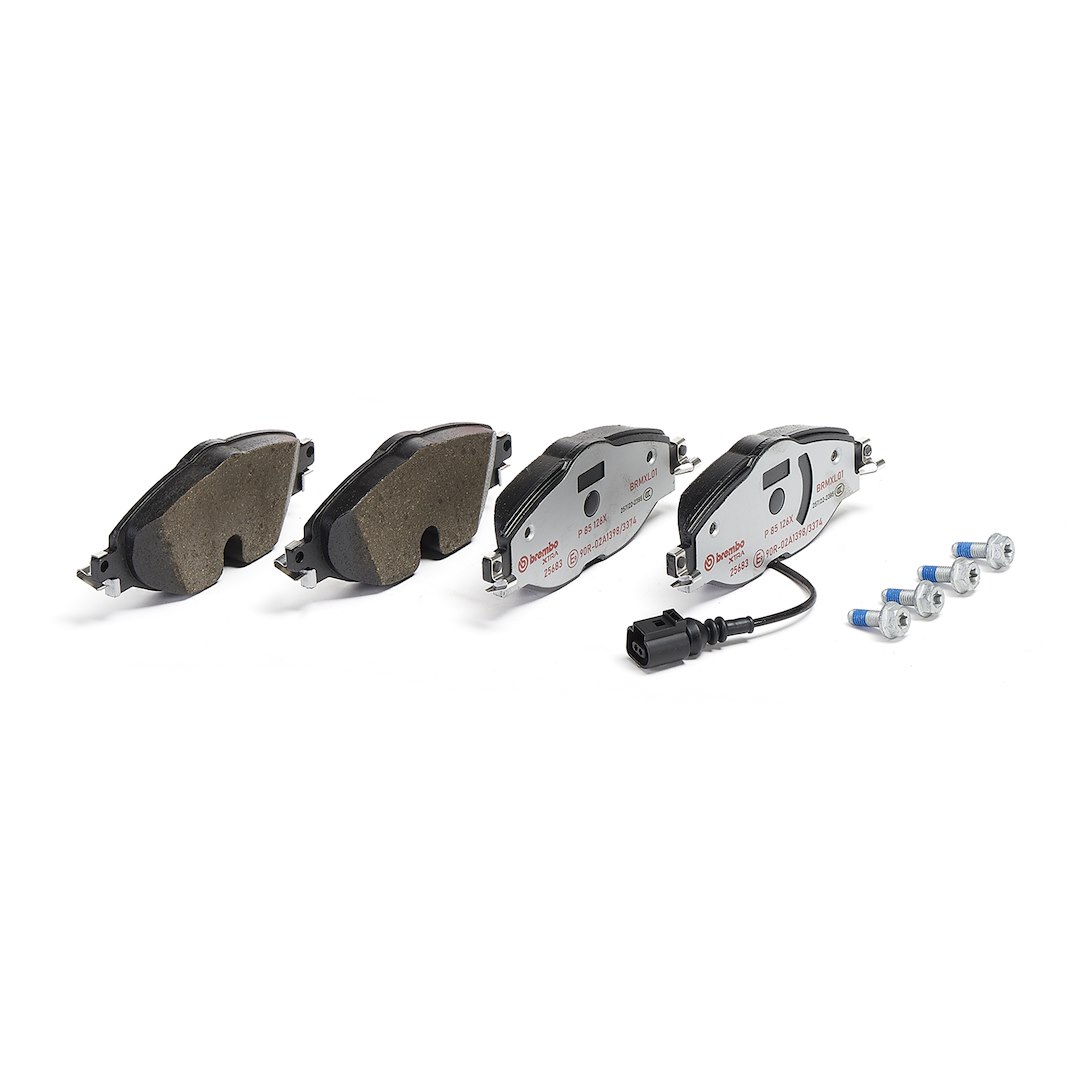 Brembo Brake Pad, Xtra Line, Fmsi Number D1760-8989, Low-Metallic, Set of 4, With Pad Wear Sensor and Mounting Hardware – P85126X