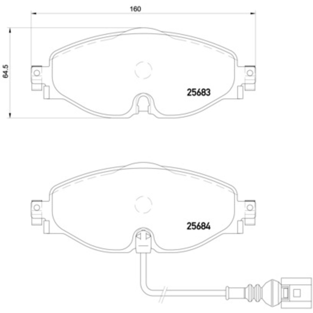 Brembo Brake Pad, Xtra Line, Fmsi Number D1760-8989, Low-Metallic, Set of 4, With Pad Wear Sensor and Mounting Hardware – P85126X