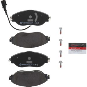 Brembo Brake Pad, Nao, Fmsi Number D1633-8849, Ceramic, Set of 4, With Hardware/ Brake Caliper Screws – P85144N