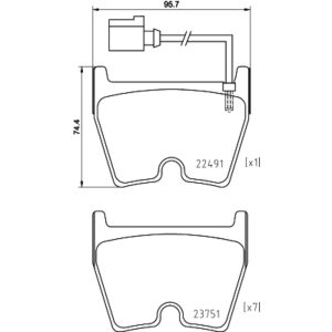 Brembo Brake Pad, Xtra Line, Fmsi Number D2099-9333, Low-Metallic, Set of 4 – P85152X