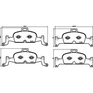 Brembo Brake Pad, Xtra Line, Fmsi Number D1897-9125, Low-Metallic, Set of 4, With Mounting Hardware – P85164X