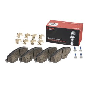 Brembo Brake Pad, Fmsi Number D2074-9305, Low-Metallic, Set of 4, With Brake Caliper Screws – P85176
