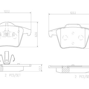 Brembo Brake Pad, Nao, Fmsi Number D980-7883, Ceramic, Set of 4 – P86019N