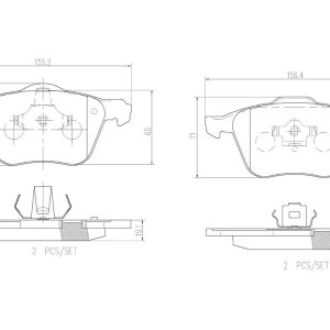 Brembo Brake Pad, Nao, Fmsi Number D979-7882, Ceramic, Set of 4 – P86022N