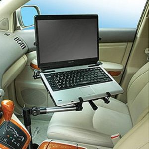 Bracketron Laptop Mount, Passenger Side Seat Bolt Mount, Universal, Adjustable Height from 13 Inch to 21 Inch, Black, Aluminum – LTM-MS-525