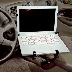 Bracketron Laptop Mount, Passenger Side Seat Bolt Mount, Universal, Adjustable Height from 13 Inch to 21 Inch, Black, Aluminum – LTM-MS-525