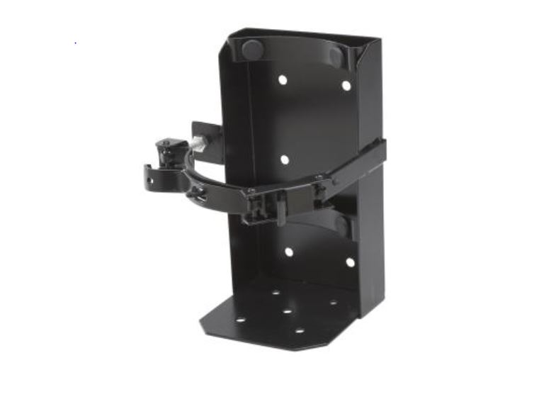 Buckeye Fire Fire Extinguisher Mount, Flat Surface Mount, Single Metal Strap, 5 Pound Dry Chemical or 5 to 5.5 Pound Halotron Tank, Black – 700224