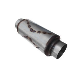 Black Widow Exhaust Muffler, The Big D, 14-3/4 Inch Length X 7-1/2 Inch Height, Round, Stainless Steel Case – BWBIGD-35