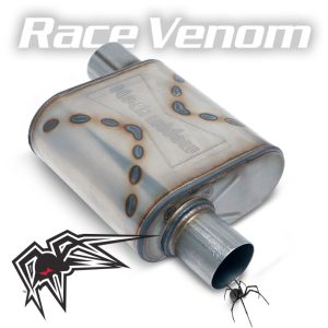 Black Widow Exhaust Muffler, Race Venom, 9 Inch Length X 9 Inch Width X 4 Inch Height, Oval, Stainless Steel Case – BWOOR-22