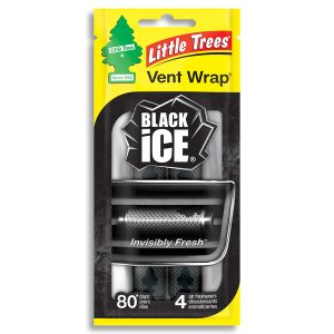 Car Freshner Air Freshener, Little Trees ® Vent Wrap ®, Wrap Design, Black Ice Scent, Fix to Air Vent, Pack of 4 – CTK-52731-24