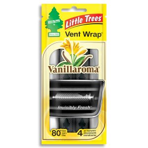 Car Freshner Air Freshener, Little Trees ® Vent Wrap ®, Wrap Design, Vanillaroma Scent, Fix to Air Vent, Pack of 4 – CTK-52732-24