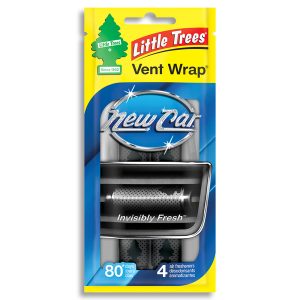 Car Freshner Air Freshener, Little Trees ® Vent Wrap ®, Wrap Design, New Car Scent, Fix to Air Vent, Pack of 4 – CTK-52733-24
