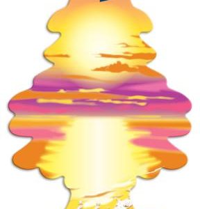 Car Freshner Air Freshener, Little Trees ®, Tree Design, Sunset Beach Scent, Hangable, Single – U1P-17177