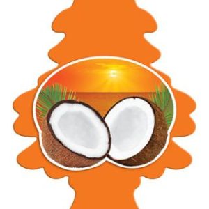 Car Freshner Air Freshener, Little Trees ®, Coconut Scent, Orange, Hangable, Pack of 3 – U3S-32017