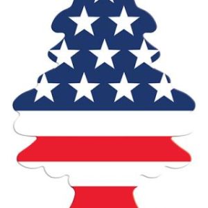 Car Freshner Air Freshener, Little Trees ®, American Flag Design, Vanilla Pride Scent, Red/ Blue/ White, Hangable, Pack of 3 – U3S-32045