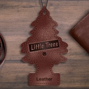 Car Freshner Air Freshener, Little Trees ®, Leather Scent, Brown, Hangable, Pack of 3 – U3S-32290
