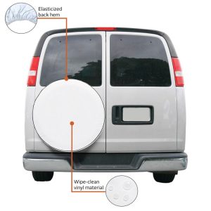 Classic Acc Spare Tire Cover, Fits 31 Inch to 31-3/4 Inch Diameter Tires, Plain, Snow White, Vinyl, Water Proof/ UV and Mildew Resistant – 75170