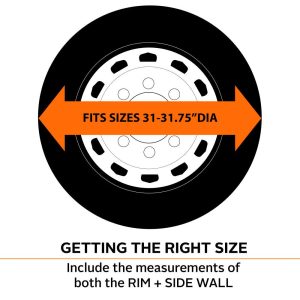 Classic Acc Spare Tire Cover, Fits 31 Inch to 31-3/4 Inch Diameter Tires, Plain, Snow White, Vinyl, Water Proof/ UV and Mildew Resistant – 75170