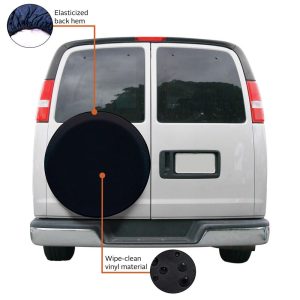 Classic Acc Spare Tire Cover, Fits 30 Inch to 33 Inch Diameter Tires, Plain, Black, Vinyl, All Weather Protection – 75387