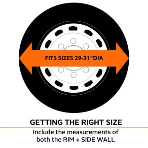 Classic Acc Spare Tire Cover, Fits 30 Inch to 33 Inch Diameter Tires, Plain, Black, Vinyl, All Weather Protection – 75387