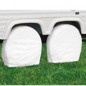 Classic Acc Tire Cover, Single Tire Cover, For 18 Inch to 21 Inch Wheel Diameter/ 6.75 Inch Tire Width, Slip on, Snow White, Vinyl, Pack of 2 – 76220