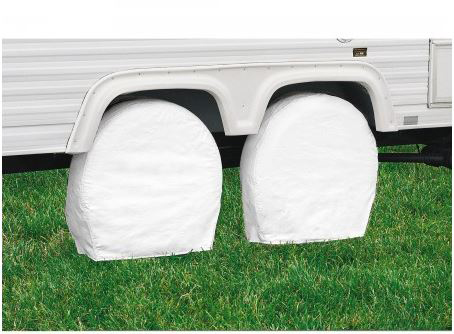 Classic Acc Tire Cover, Single Tire Cover, For 18 Inch to 21 Inch Wheel Diameter/ 6.75 Inch Tire Width, Slip on, Snow White, Vinyl, Pack of 2 – 76220