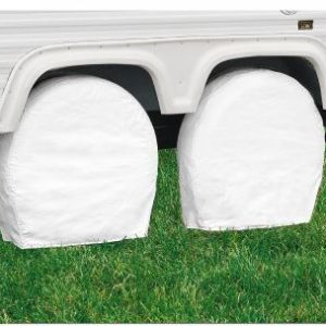Classic Acc Tire Cover, Single Tire Cover, For 21 Inch to 24 Inch Wheel Diameter/ 8.25 Inch Tire Width, Slip on, Snow White, Vinyl, Pack of 2 – 76230