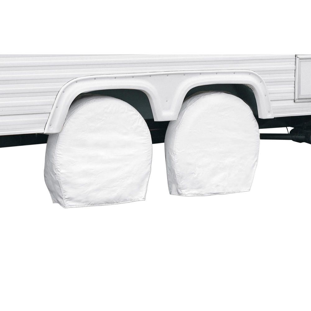 Classic Acc Tire Cover, Single Tire Cover, For 24 Inch to 27 Inch Wheel Diameter/ 8.5 Inch Tire Width, Slip on, Snow White, Vinyl, Pack of 2 – 76240