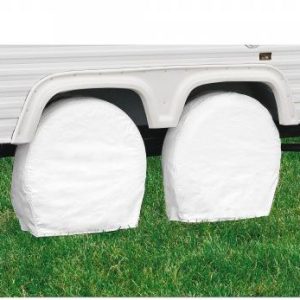 Classic Acc Tire Cover, Single Tire Cover, For 27 Inch to 30 Inch Wheel Diameter/ 8.75 Inch Tire Width, Slip on, Snow White, Vinyl, Pack of 2 – 76250