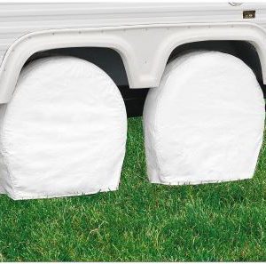 Classic Acc Tire Cover, Single Tire Cover, For 30 Inch to 33 Inch Wheel Diameter/ 9 Inch Tire Width, Slip on, Snow White, Vinyl, Pack of 2 – 76260