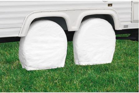 Classic Acc Tire Cover, Single Tire Cover, For 30 Inch to 33 Inch Wheel Diameter/ 9 Inch Tire Width, Slip on, Snow White, Vinyl, Pack of 2 – 76260