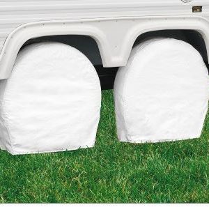 Classic Acc Tire Cover, Single Tire Cover, For 33 Inch to 36 Inch Wheel Diameter/ 9 Inch Tire Width, Slip on, Snow White, Vinyl, Pack of 2 – 76280